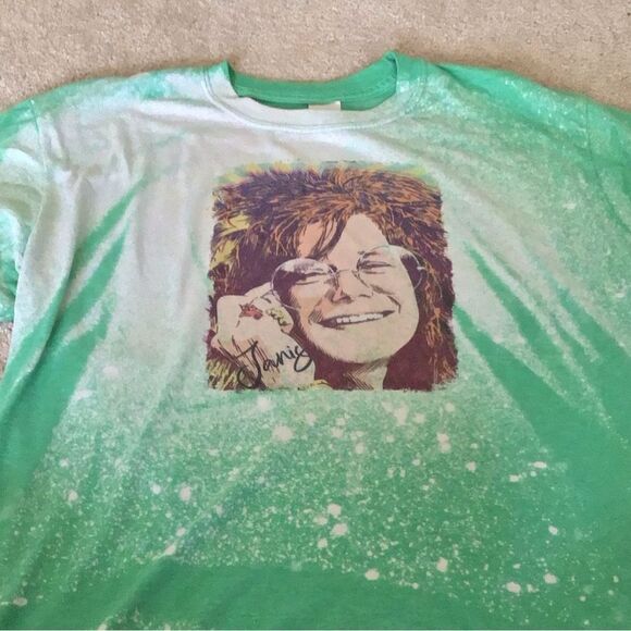 Green Janis Joplin Graphic T-Shirt - Picture 2 of 5
